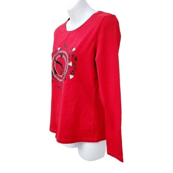 2/$20 Vintage Y2K Red Funny Graphic Long Sleeves Top Tee T-shirt Size: M - Picture 3 of 4